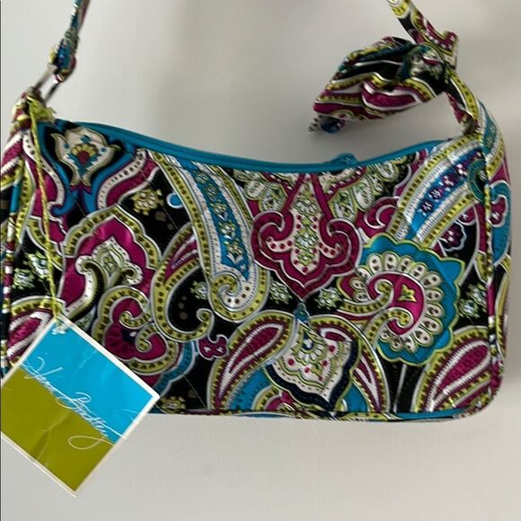 Vera Bradley Silk Limited Edition Daphne Vibrant Paisley Shoulder Bag NWT - Picture 7 of 12